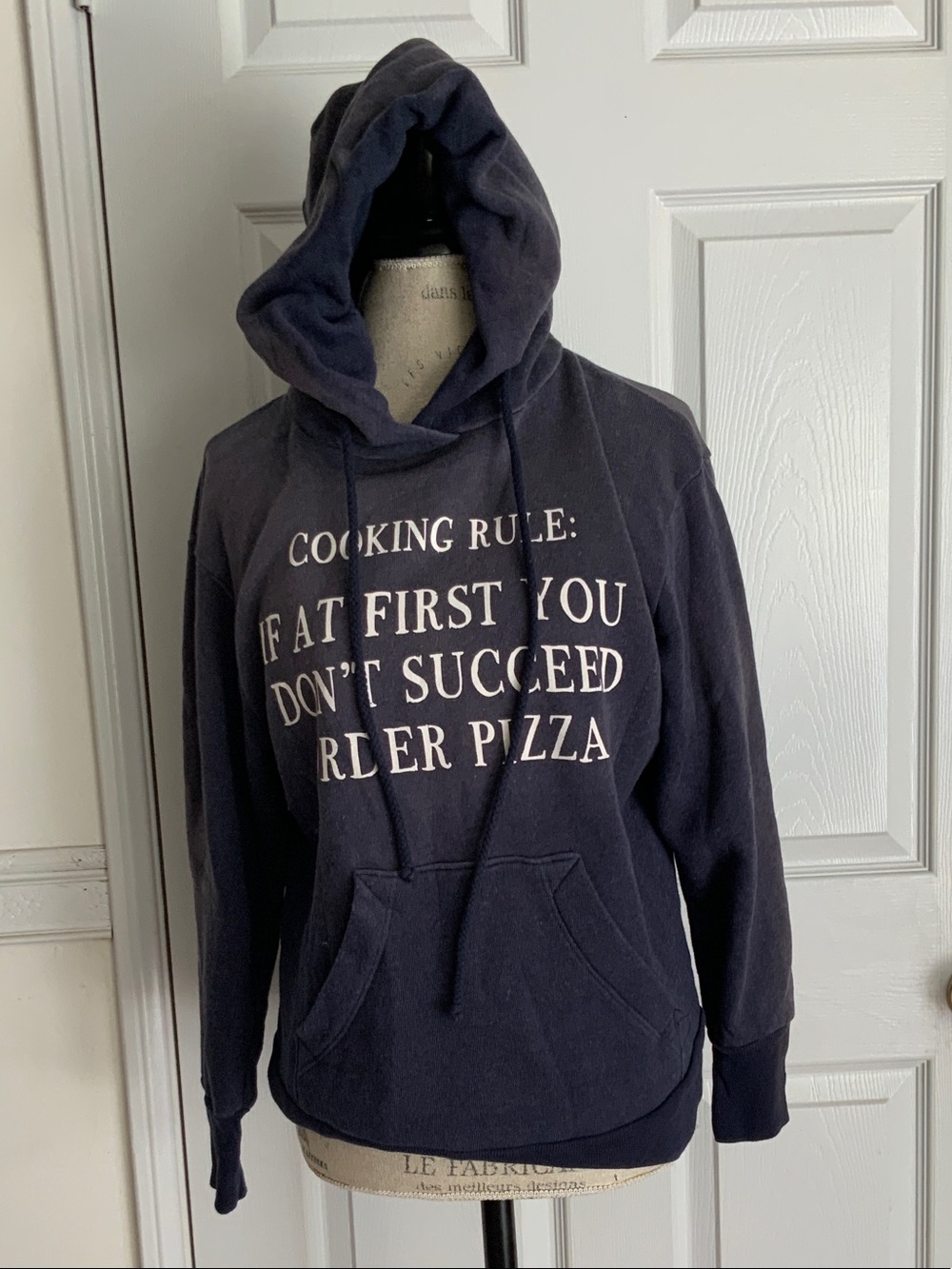 WILD FOX Graphic Hoodie - Navy Blue with White Text with kangaroo pockets